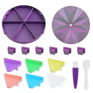 YOUSHI TOP Nhiều màu sắc Khay đựng kim cương vẽ tranh Có thể xếp chồng lên nhau có nắp Khay đựng hạt cườm Đa chức năng Khay hình tam giác Khay phân loại đá pha lê Tranh kim cương tự làm