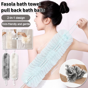 Bath Towel Bubble Back Scrubbing Bath Strip Pull Back Bath Ball Deep Mud Clean Body Washcloth Double Use Shower Washing Tool