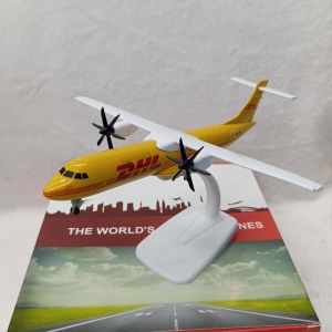 DHL ATR 72-200F Cargo 8" Diecast Airplane Model with Stand Freighter Aircraft Display Collectible Aviation Souvenir & Gift for Aviation Enthusiasts Collectors and DHL Fans