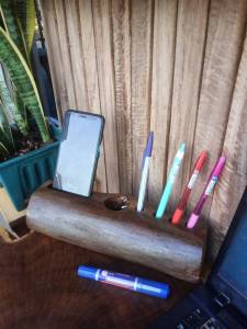 ที่ใส่ปากกาไม้ กล่องใส่ปากกาไม้ กล่องใส่เครื่องเขียน ที่เสียบปากกา ที่ใส่ปากกาวินเทจ ของใช้บนโต๊ะทำงาน แท่นเสียบปากกา