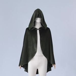 Medieval hooded cape Halloween suede cape cosplay costume for comic conventions and performances