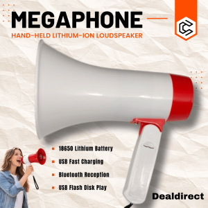 Portable Megaphone Bluetooth Speaker USB Playback Recording Siren Rechargeable Loudspeaker Handheld