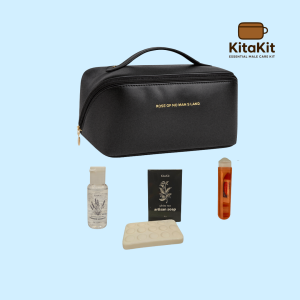 [KITAKIT] Travel Bag or Pouch with Toothbrush White Tea Soap and Lavender Shampoo for events gift giveaway