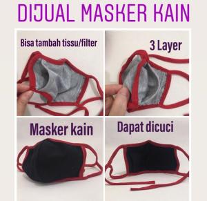 Wishera - Masker kain SErbaguna 3Layer /Masker Serbaguna Non Medis