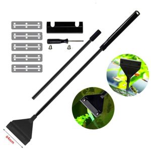 RL5LBR Dual-use Aquarium Glass Algae Scraper Multifunctional Stainless Steel Aquatic Plants Cleaning Tool Cleaning Supplies with 10 Blades Fish Tank Cleaner Set Fish Tank Accessories