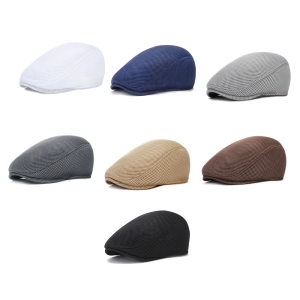 Summer Beret Cap Comfortable Polyester Cricket Hat Machine Washable Design Adjustable Size For Adult Daily Activity