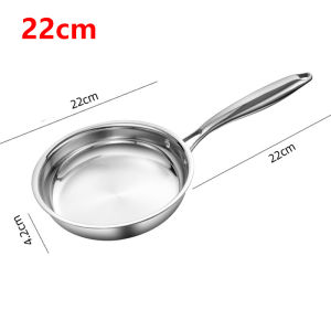 Onetwone 304 thép không gỉ phẳng chảo rán ba lớp thép bóng chảo rán bít tết Pan không dính phẳng đáy Pan không tráng đồ nấu nướng