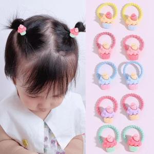 10PCS/Korean Hair Ties for Kids Children Hair Band Cute Hair Rope Rubber Band hair tie kids ikat rambut budak perempuan-COZII