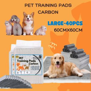LARGE 40PCS Pet Diaper Dog Cat Diaper Charcoal Dog Cat Wee Wee Pad Training Urine Pad Deodorant Upgrade Pads 60CMX60CM