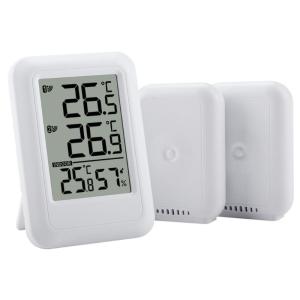 Practical Indoor Outdoor Thermometers Wireless Powered Temperature Humidity Monitor Gauge with 2 Sensors