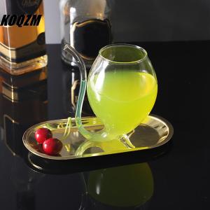 KOQZM Wine Whiskey Glass Heat Resistant Sucking Juice Milk Drinking Tube Straw Cup Creative Wine Glass High Quality Glass Cup
