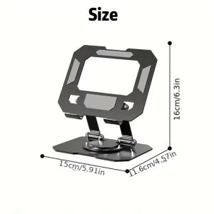 360° Rotatable Foldable Stand - Carbon Steel iPad & Tablet Desk Stand Compatible with Samsung Tab and Xiaomi Tablets