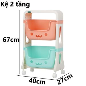 Kệ Gấu HOKORI 2 / 3 / 4 tầng nhựa VIỆT NHẬT - Nhiều màu bánh xe xoay 360 - Đựng đồ chơi quần áo cho bé sách báo 5576