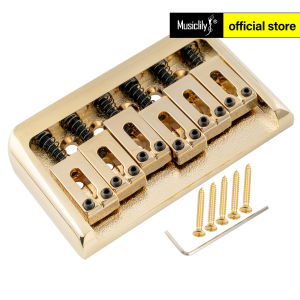 Musiclily Pro 52.5Mm (2-1/16 Inch) Hardtail Cố Định Cầu Phong Cách Hiện Đại Yên Ngựa Không Ngựa đàn Tremolo Cho Strat Tele Phong Cách Guitar Điện