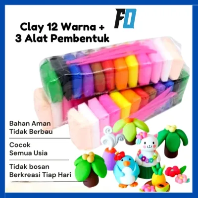 (FO)Clay Polymer /Mainan Lilin Anak Eduksi Isi 12 Pcs