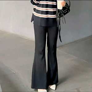 Celana Chutbray Knit Highwaist Wanita Model bawah Belah