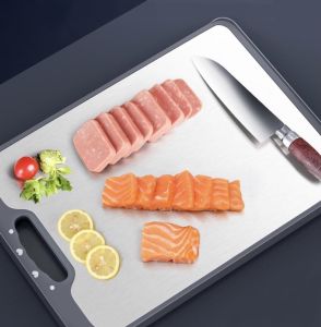 FELICE Germany Premium Double Side 304 Stainless Steel Chopping Board Heavy Duty Chopping Board stainless steel board