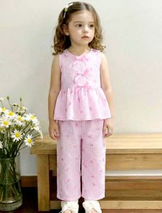 AAb Elegant Plain Color Bowknot Blouse with Flare Sleeves and Wide Leg Pants Set Coordinates