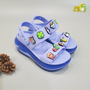 Xăng đan classic mega crush women đế bóng tặng kèm jibbitz sticker 3D sandal cross crush mega nữ đế cao 7cm cao cấp