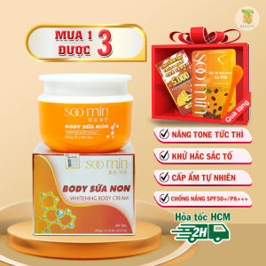 Kem Body Trắng Da Cấp Tốc Kem Body Trắng Da Chính Hãng Hàn Quốc Phục Hồi Da Mỏng Yếu Chống Nắng SOO MIN 250gram