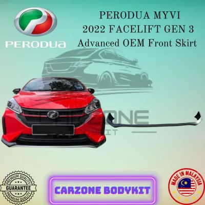 PERODUA MYVI FACELIFT GEN 3 ADVANCED OEM FRONT SKIRT BODYKIT (PU) 2022 2023 2024