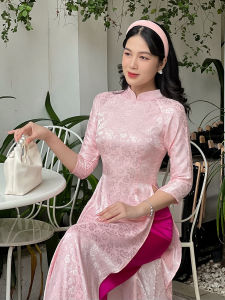 Áo dài gấm truyền thống nhẹ nhàng cho cô nàng tiểu thư AD003 - kHANH LINH STYLE