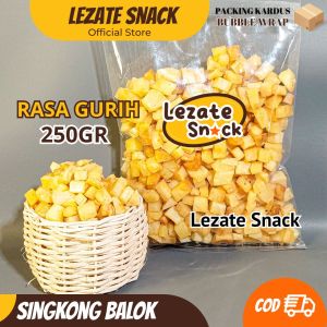 Lezate Snack - Singkong Balok 250gr Murah / Kripik Singkong Kotak Dadu Asin Gurih Renyah Khas Padang Keripik Pohong