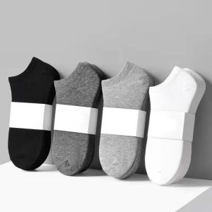 ELES 5 Pairs/Lot Low Cut Socks for Men Solid Color Black White Gray Women Deodorant Sweat-absorbent Short Socks Mens Cotton Socks