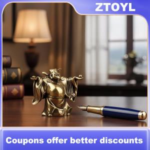 【ZTOYL】 Small Brass Wealth Ornament Grand Elegant Sculpture Unique Office Desk Decor for Wealth Enhancement Home Prosperity