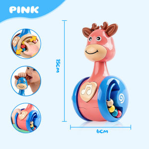 Childrens Puzzle Early Education Toys Sliding Deer Tumbler Baby Soothing Puzzle Early Education 3-12 Months Learn to Crawl 1-3 Years Old Baby Children