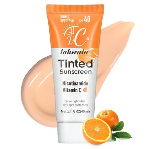 NICEFACE Tinted Sunscreen for Face with SPF 40 - UV Protection - Moisturizer & Lightweight Facial Sunscreen with Vitamin C and Vitamin E for All Skin Type (40ml) Bronze