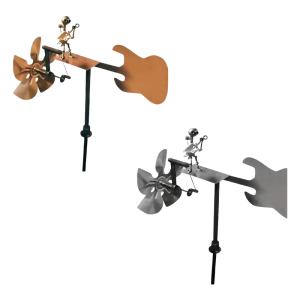 Cool Guitar Player Wind Spinner Rocker Metal Sculpture For Outdoor Decoration And Gifts Photo Props