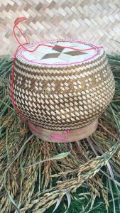 กระติบข้าว กระติบข้าวเหนียว ทรงฟักทอง ขนาดใหญ่ กว้าง 6.5 นิ้ว