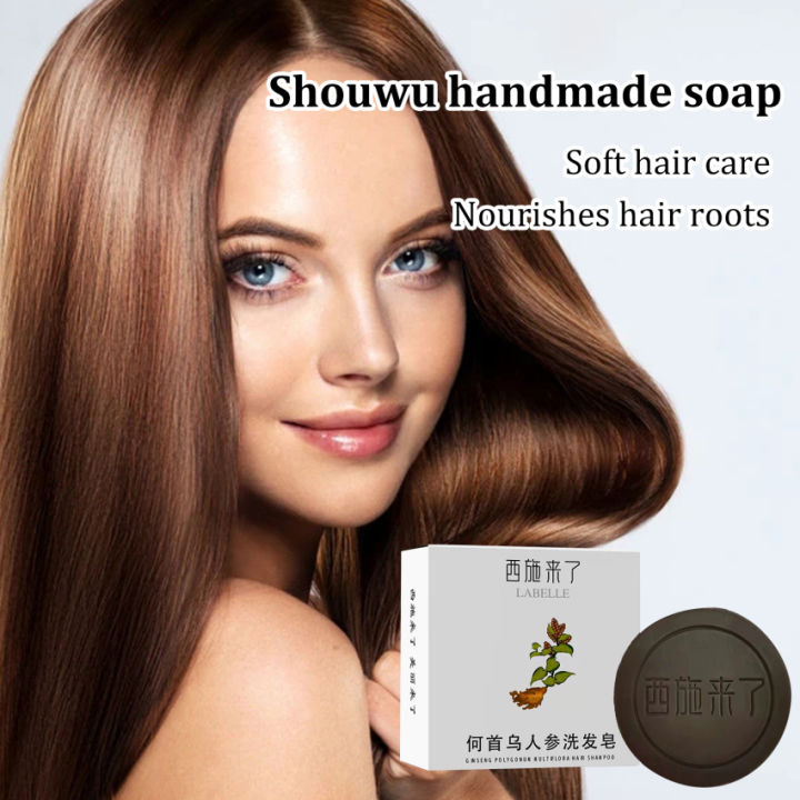 Polygonum Essence Hair Darkening Shampoo Soap Natural Organic Mild
