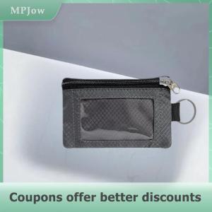 【MPJow】 Badge Holder With ID Window Small Wallet Waterproof Anti-Theft Travel Keychain Wallet Men Women Zip Card Lanyard Wallet