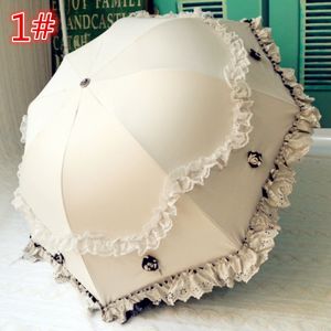 ร่มกันแดดพับได้เบามากหรูหราที่สร้างสรรค์ลูกไม้สีดำป้องกันรังสีอัลตราไวโอเลตร่มกันแดดร่มกันสาด