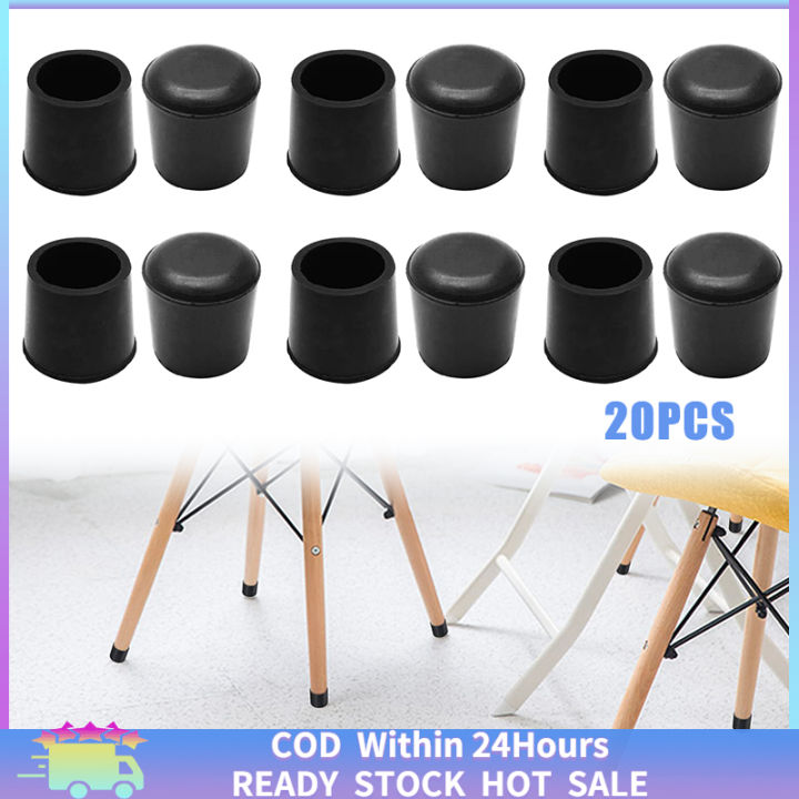 20Pcs Furniture Chair Rubber Foot Cover 19mm Round Rubber Footing Chair ...