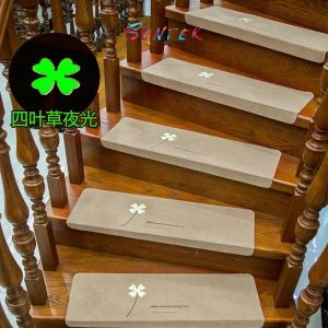 【Nuvio】 1PCS Suntek Solid Wood Stair Step Mat Glue-Free Self-Adhesive Household Rotating Marble Tile Anti-Slip Carpet 55*22*4.5CM