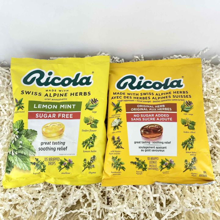 Wrapped Candy Ricola Ricola made with Swiss Alpine Herbs (Lemon Mint & Original) (105 ...