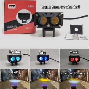 12V/24V Lampu Tembak LED SQL 2 Mata Lensa Plus Topi plus devil full alumunium Waterproof