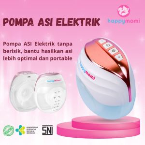 Happymomi Electric Breast Pump Handsfree Wireless Pompaa ASI Real Bubee Original Bisa COD Pumping Air Susu Otomatis Senyap Suara