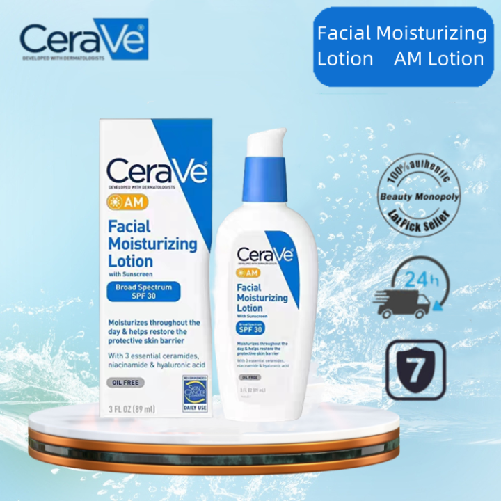 CeraVe AM Facial Moisturizing Lotion SPF30 Oil-Free Sunscreen Face ...