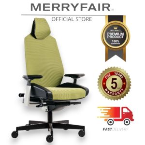 MERRYFAIR RONIN High Back WhiteFrame - Green_ Gaming Chair Ergonomic Chair Kerusi Pejabat Office Chair 人体工学椅