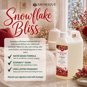 Aromique SNOWFLAKE BLISS Water-Based Essential Oil | Premium Humidifier & Air Freshener Scent