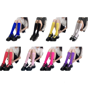10 cặp nhung mids bê vớ cho phụ nữ Kẹo cứng tông màu co giãn mặc thoải mái đầu gối tất cao