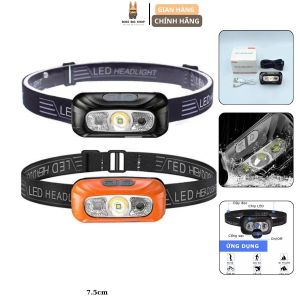 Đèn Pin Đội Đầu Đeo Trán 5 Bóng T6 Siêu Sáng Kèm Pin Sạc