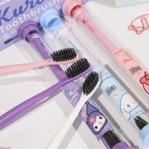 Sanrio Toothbrush Kawaii Cartoon Cinnamoroll Kuromi Student Adult Household Tooth Brush Sets Soft Toothbrushes Dental Oral Care