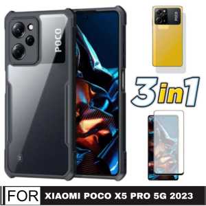 PROMO PAKET 3 INC 1 CASE XIAOMI POCO X5 PRO 5G / POCO M4 PRO 5G 2022 Ultra Slim Shockproof Transparent Premium Softcase Anti Fall