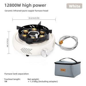 BISINNA Portable Camping Gas Stove 12800W High Power Windproof Split Burner With Adapter for Hiking Picnic BBQ Outdoor Cooking