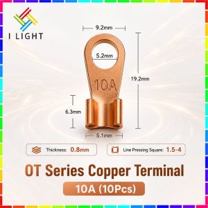 (Fast Delivery)10A/20A/40A/50A/100A OT Series Copper Terminal 10Pcs Auto Battery Connection Firm Crimping